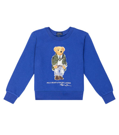 Polo Ralph Lauren Kids' Polo Bear Cotton-blend Fleece Sweatshirt In Blue
