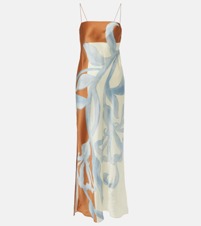 Sir Sorrento Printed Silk Maxi Slip Dress In Sciarpa Print