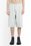 Mm6 Maison Margiela Oversize Knee Length Denim Bermuda Shorts In White