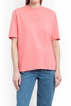 Moncler Logo-embossed Cotton T-shirt In Pink