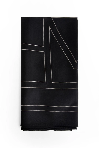 Totême Silk Scarf With Logo In Black