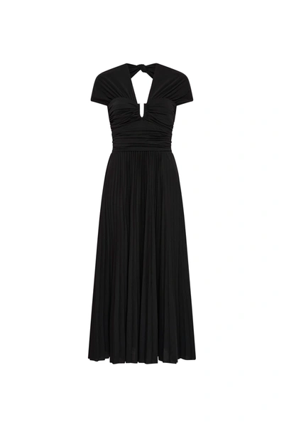 Rebecca Vallance Madison Short Sleeve Midi Dress In Black
