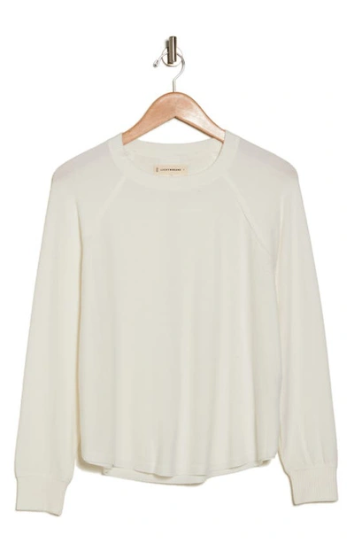 Lucky Brand Cloud Long Sleeve Jersey T-shirt In Ethereal White