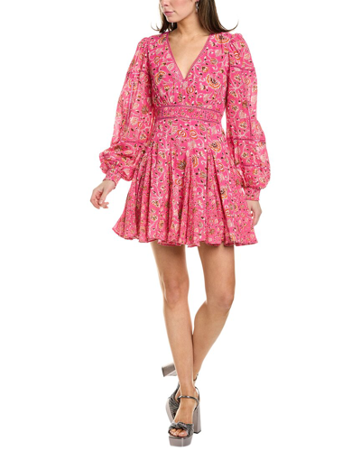 Hemant & Nandita Flare Mini Dress In Pink