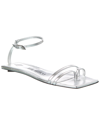 Attico The  Isla Leather Sandal In Silver