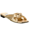 Jimmy Choo Avenue Metallic Leather Slides In Gold
