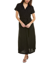 BELLA DAHL BELLA DAHL BUTTON FRONT LINEN-BLEND MIDI DRESS