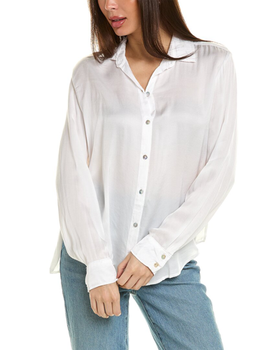 Bella Dahl Side Slit Shirt In White