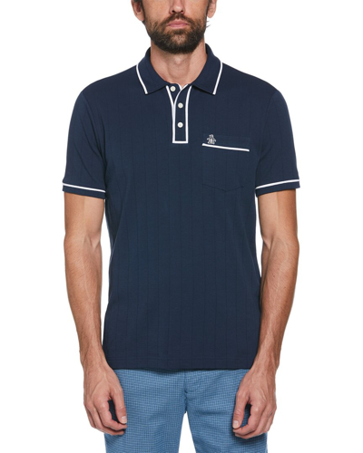 Original Penguin Drop Needle Polo Shirt In Blue