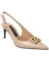 DOLCE & GABBANA DOLCE & GABBANA DG LOGO LEATHER SLINGBACK PUMP