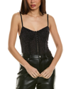 Free People Shimmer Night Rhythm Corset Bodysuit In Black
