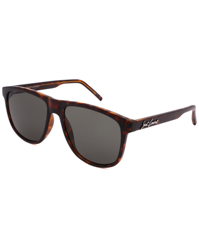 Saint Laurent Men's Sl334 56mm Sunglasses In Brown