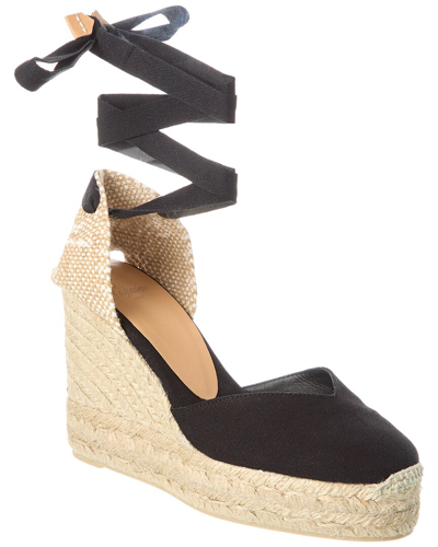 Castaã±er Castañer Chiara Canvas Wedge Sandal In Black