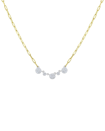 Meira T 14k 0.15 Ct. Tw. Diamond Dainty Disc Necklace In Gold