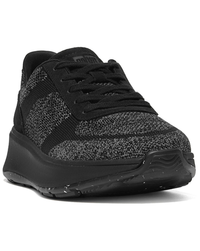 Fitflop F-mode Suede-trim Sneaker In Black