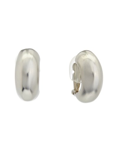 Kenneth Jay Lane Rhodium Plated Clip-on Hoops In Neutral
