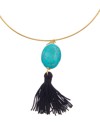 KENNETH JAY LANE KENNETH JAY LANE PLATED TURQUOISE WIRE NECKLACE