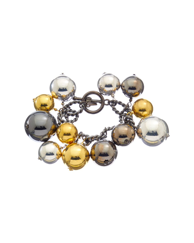 Kenneth Jay Lane Plated Charm Bracelet In Multi