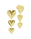STERLING FOREVER STERLING FOREVER 14K PLATED BEATING HEART DROP STUDS
