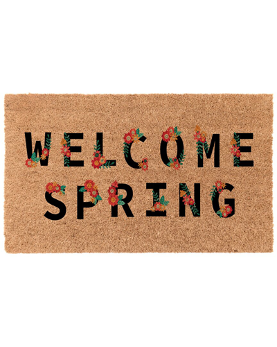 Coco Mats N More Cocomatsnmore Welcome Spring Flowers Door Mat In Black