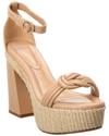 ALEXANDRE BIRMAN ALEXANDRE BIRMAN VICKY X STRAP 120 RAFFIA & LEATHER PLATFORM SANDAL