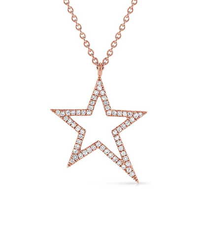 Sabrina Designs 14k Rose Gold 0.20 Ct. Tw. Diamond Star Necklace In Pink