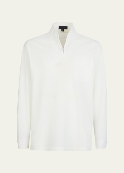 Sease Men's Ellen Cotton Long-sleeve Polo Shirt In Snow