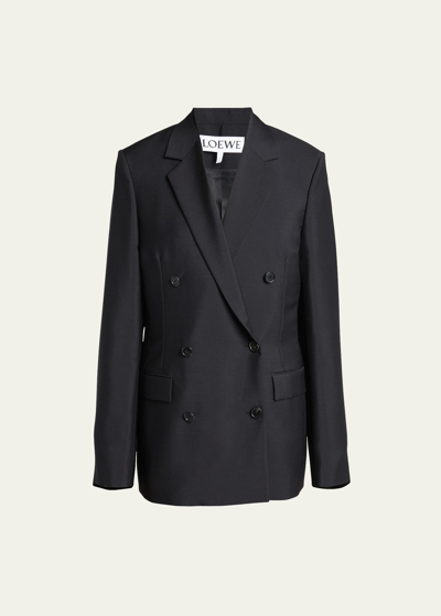 LOEWE DOUBLE-BREASTED MOHAIR-BLEND BLAZER