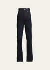 Alexander Mcqueen Stone Washed Black Bootcut Jeans In Stretch Denim In Blue Multi