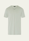 Hanro Men's Living V-neck Shirt In Mineral Green