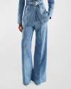As By Df Dominga High-rise Wide-leg Denim Trousers In Denim