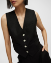 Veronica Beard Arabella Vest In Black