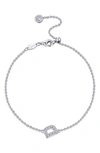 Lafonn Simulated Diamond Pavé Initial Bracelet In Silver/ White D