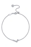 Lafonn Simulated Diamond Pave Initial Bracelet In Silver/ White L