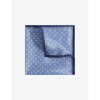 Reiss Mens Sky Blue Vecchia Polka-dot Print Silk Pocket Square