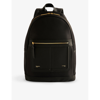 TED BAKER TED BAKER WOMENS BLACK VOELLA LOGO-EMBOSSED FAUX-LEATHER BACKPACK