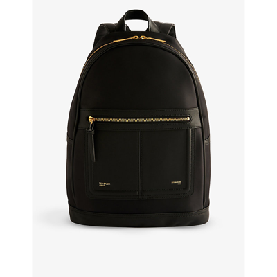 Ted Baker Womens Black Voella Logo-embossed Faux-leather Backpack