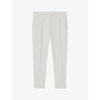 Reiss Mens Ecru Brighton Relaxed-fit Tapered Woven Trousers