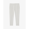Reiss Brighton Pleated Recycled Polyester Blend Pants In Ecru