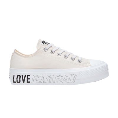 Pre-owned Converse Wmns Chuck Taylor All Star Lift Low 'love Fearlessly' In White