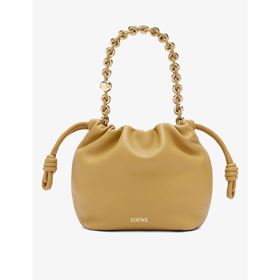LOEWE WOMENS SAHARA FLAMENCO MINI LEATHER CLUTCH BAG