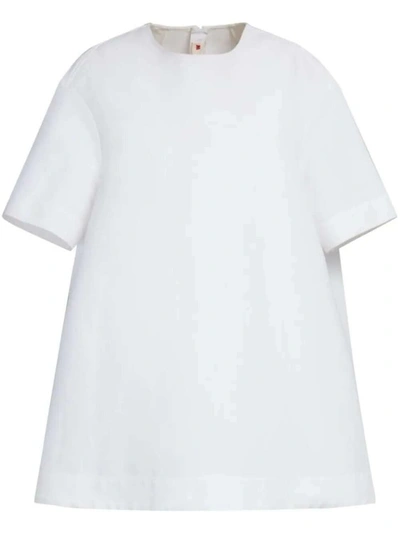 MARNI SHORT-SLEEVE COTTON MINIDRESS