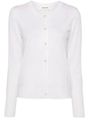 P.A.R.O.S.H CREAM WHITE WOOL-SILK-CASHMERE BLEND CARDIGAN