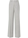 P.A.R.O.S.H HEATHER GREY STRETCH-VIRGIN WOOL TROUSERS