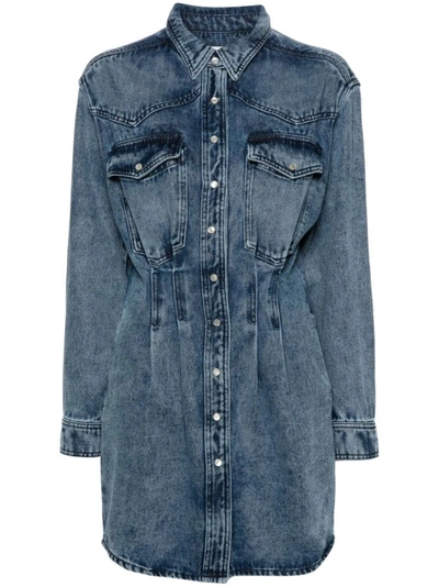 ISABEL MARANT LILIKO BLUE DENIM MINI DRESS