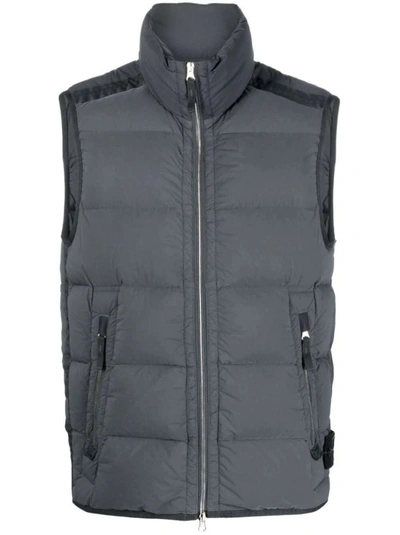 Stone Island Gray Seamless Tunnel Down Vest In Grey