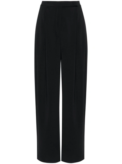 Pinko High-waisted Crepe Trousers In Black