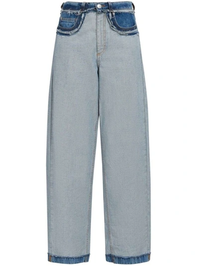 Marni Panelled Mid-rise Wide-leg Jeans In Blue