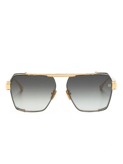 Balmain Pilot-frame Gold/grey Sunglasses