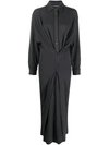 Y/project Y Project Woman Charcoal Stretch Viscose Blend Shirt Dress In Black